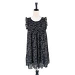 Joie  Tahoma Silk Mini Dress | Tossed Wildflowers Black Micro Floral Boho Chic Photo 1