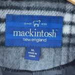 Mackintosh XL Wool Plaid Scarf Belted Longline Pea Coat Winter Warm Fleece Black Photo 6