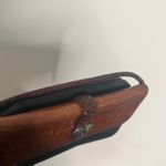 Brighton Vintage  Crossbody Bag‎ Organizer Leather Heart Accent Brown Black Woven Photo 8