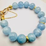 Handmade Genuine Aquamarine Beaded Bracelet  Photo 0