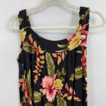 Tropical Group Hawaii Dress Womens Medium Black Floral Print Rayon Photo 4