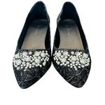CL by Laundry Laundry Pump Heel Black Shoes Tapestry Pearl & Crystal Accent 7M Elegant NIB Photo 2