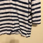 Lands' End Lands’ End Women’s L Striped Split Neck 3/4 Sleeve Top Navy White Photo 6