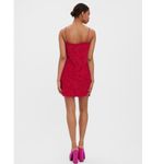 VERO MODA NWT  Kari Fringe Mini Dress in Love Potion Pink Photo 6