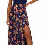 Adrianna Papell  One Shoulder Floral A-Line One Shoulder Evening Dress Photo 0