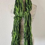 Jennifer Lopez JLo Green Knit Gradient Ombre Fringed Scarf Photo 0