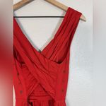 For Love & Lemons  Little Lover Studded Plunge V Neck Mini Dress Red Small Photo 6