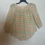 LC Lauren Conrad Lauren Conrad Plaid Pastel Women's Top Size Small Tunic Boho Photo 1