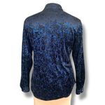 Vintage Wrangler Star Print Velvet Western Shirt Small Black Blue Long Sleeve Photo 5