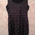 Guess  Adelaide bodycon fringe black and silver metalic coctail dress Photo 0