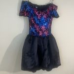 Vintage Scott McClintock Sequin Bodice Satin Puff Skirt Gown Dress 6 RARE Black Photo 1