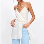 ZARA  Blogger‎ Fave Cream Striped Knot Front Spaghetti Strap Tunic Dress Size XS Photo 9