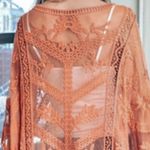 Embroidered Mesh Kimono‎ Orange Photo 3