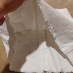 Free People We The  FP White Distressed Denim Mini Skirt Zipper Size 25 Classic Photo 3