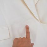 ZARA Collared Plunge Blazer Dress Stretch Wool Blend in Cream Ivory Women's XS Photo 6