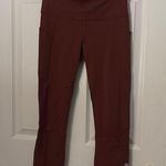 Lululemon  Maroon Cropped 23” Pocket Leggings Size 4 Photo 0