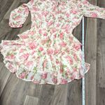 Love Shack Fancy Popover Silk Dress in Blushing Rose Photo 6