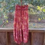 Anthropologie Women's Harem Strapless Jumpsuit Orange Printed Size S Photo 4