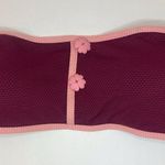 Kate Spade Women’s Burgundy Bandeau with Pink Trim Swimsuit Top Size M Photo 0