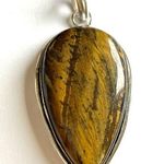 TIGER’S Eye Large Genuine Stone Pendant Brown Photo 0