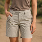 Reel Legends  Women’s Beige Ripstop Bermuda Shorts 8 | Outdoor Hiking Utility Photo 0