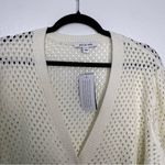 Peace Love World  Cream and Blue Knit Cardigan Photo 1