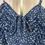 Missufe XL Chic Ditsy Floral Spaghetti Strap Mini Dress Ruched Boho Flowy Blue Photo 2