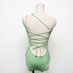 Becca - Glimmer One-Shoulder One Piece Swimsuit in Sparkling Lime Green Photo 5