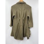 Anthropologie  Angel Of The North‎ Olive Green Cardigan Open Chunky Knit Size M Photo 3