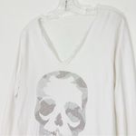 Zadig & Voltaire  Tunisen Skull Camo Gems Lightweight White Tee Size Medium Photo 2