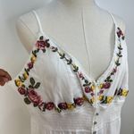 Forever 21 Cross Stitch Floral embroidered Maxi Dress White Rayon Photo 2