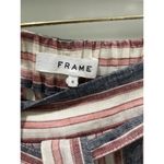Frame 100% Linen Wide Leg Striped Cropped Belted Pants Sz 6 Photo 3
