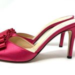 Kate Spade fuchsia pink satin high heel slides, size 8.5 made in Italy, NWOT Photo 2
