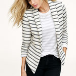 Loft Lou & Grey Striped Textured Soft Knit Blazer Jacket Photo 0