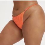 Good American  Hot Pink Triangle String Bikini Waist Tie‎ Jacquard Large 3 New Photo 6