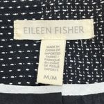 Eileen Fisher 100% Organic Cotton Karume Dash Coat Blazer Black White Medium Photo 4