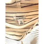 L.L.Bean  Women's M Birchwood Brushed Waffle Funnelneck Cream Striped Pullover‎ Photo 2