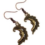 Crescent Moon, Sun and Stars Bronze Celestial Earrings Lot Photo 5