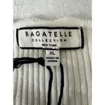 BAGATELLE COLLECTION Women's Ivory Scallop Neck Ribbed Flare Sleeve Sweater XL White Photo 5