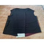 Vera Wang Simply Vera Colorblock Sleeveless Top Tunic 1X Burgundy Black Cream Bl Photo 6