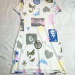 BP  Collage Print Mesh Short sleeve Crewneck Dress Women Size Large Photo 9