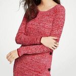 Ann Taylor  Red Pink Marled Ribbed Side Button Sweater sz M Photo 0