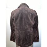 Women’s Suede 100% Genuine Leather Blazer 10 Espresso Brown Photo 2