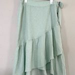 LC Lauren Conrad π¦ Mint Floral Ruffle Midi Skirt Large Medium Easter Spring Photo 0