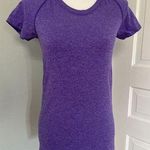 Zella Womens Seamless Short Sleeve Purple Perforated Workout Gym Top Size Small Photo 0