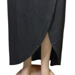 EXPRESS Black Wrap Front Slit Modest Maxi Elastic Waist Skirt Womens Medium Photo 4