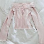 Off the Shoulder Pink Sweater Photo 0