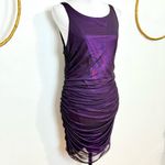 EXPRESS NWT After Party Metallic Ruched Mesh Minidress Violet Size medium Photo 2