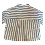 Kule The Keaton Crop Button Down Shirt white & sky blue size small Photo 9