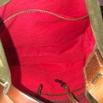 Dooney & Bourke DOONEY BOURKE Olive Green Suede Hobo Bag Adjustable Brown Leather Shoulder Strap Photo 7